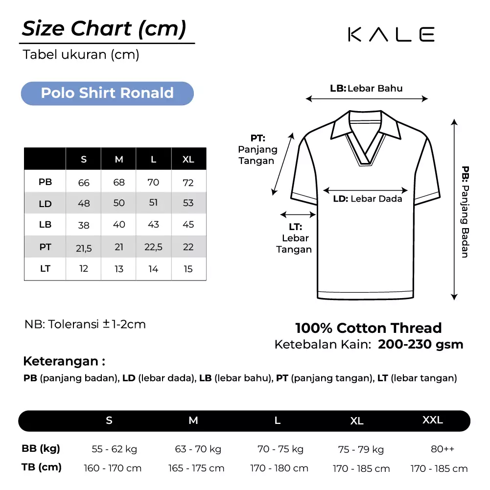 Kale Ronald Black/ Polo Shirt rajut premium berbahan dasar cotton wool