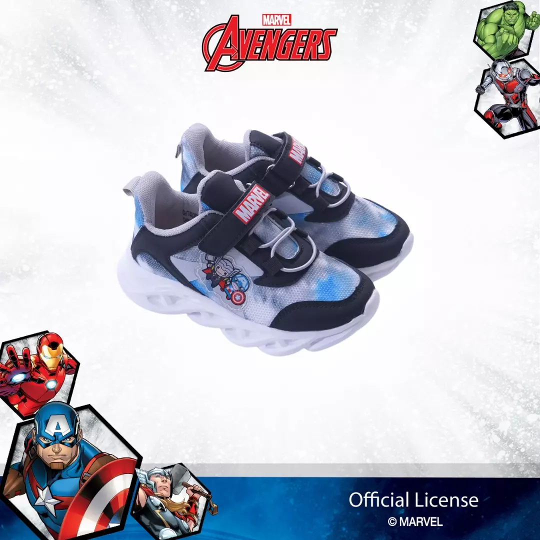 AVANGERS - SEPATU Sneakers ANAK LAKI CH740296LK - ABU MUDA/HITAM