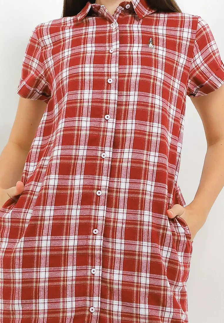 Jimna Flannel Shirt Dress