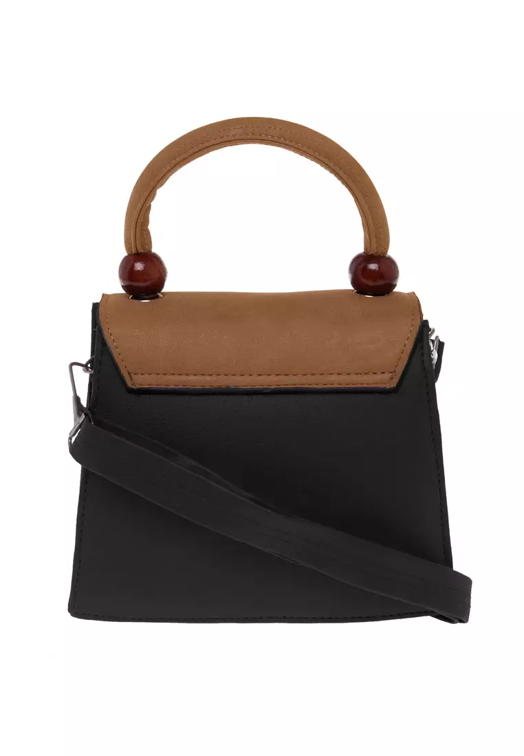 Nika Tas Slempang Wanita Slingbag Dual Tone Color Premium Quality - Black