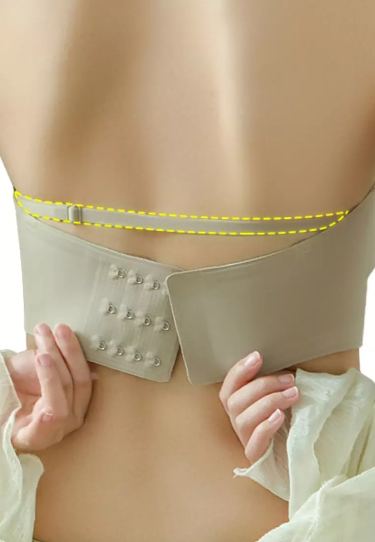 Nelly Seamless Ice Silk Anti-slip Non Slip Strapless Wireless Padded Push Up Bra in Purple 聚拢无肩带防滑高级冰丝内衣