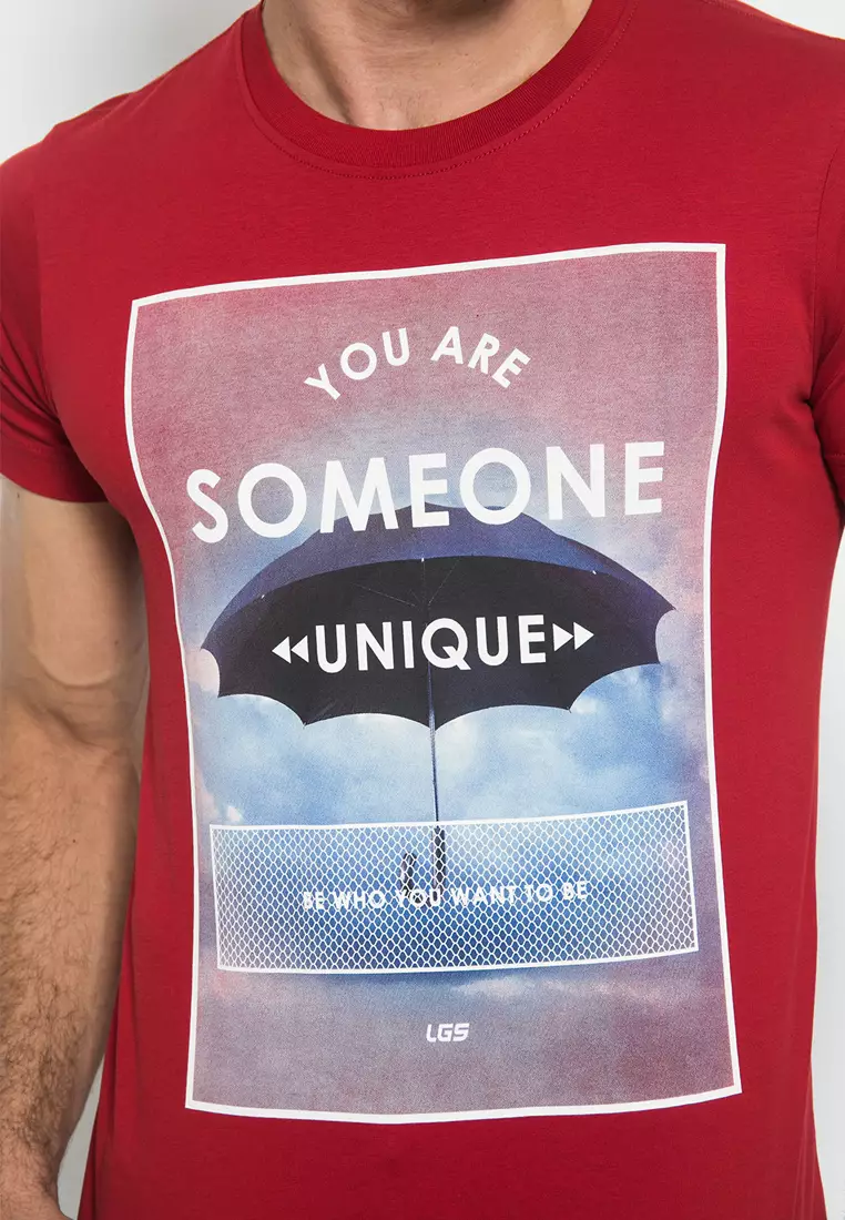 LGS - Slim Fit - Kaos Youth - Gambar Sablon - Merah