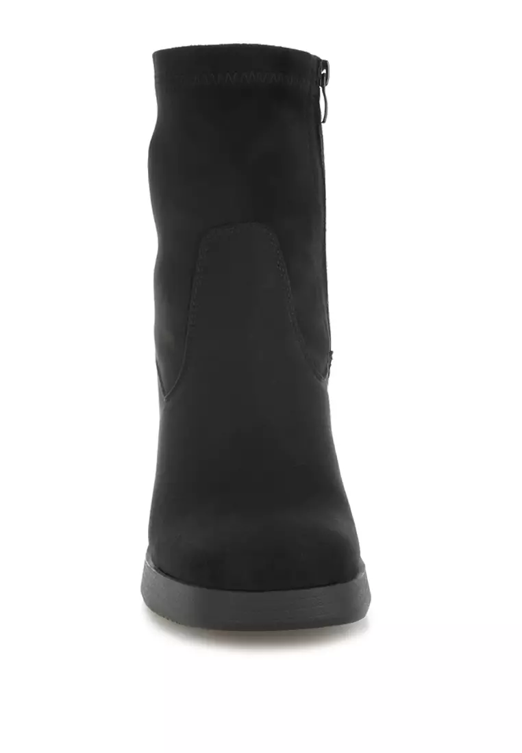 Sepatu Bot Kaus Kaki Microfiber Warna Hitam
