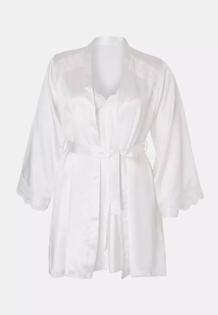 White Satin Woven Dowry Set Large Size Nightgown Tbbss26Ch00003