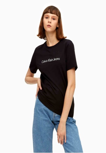 Calvin Klein black Calvin Klein Jeans CK Women Institutional Logo Short Sleeve Tee 5533AAA1F71FFCGS_1