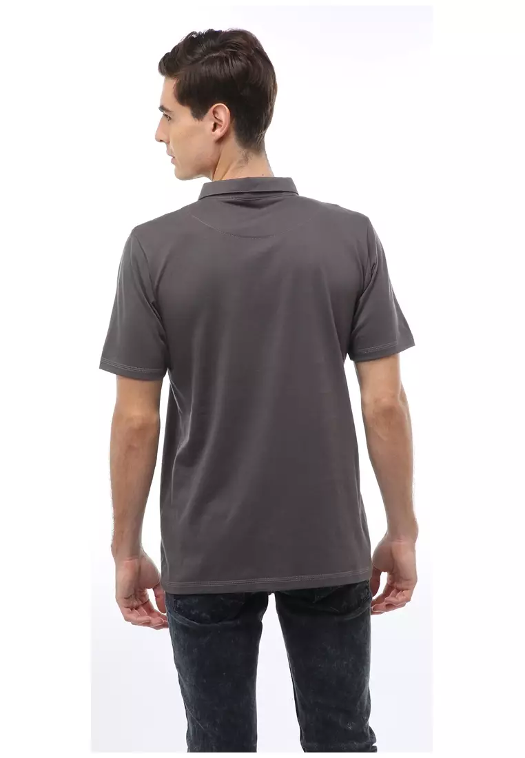 Jack Atasan Casual Pria T-Shirt Kaos Polo Resleting Short Sleeve Material Cotton ORIGINAL