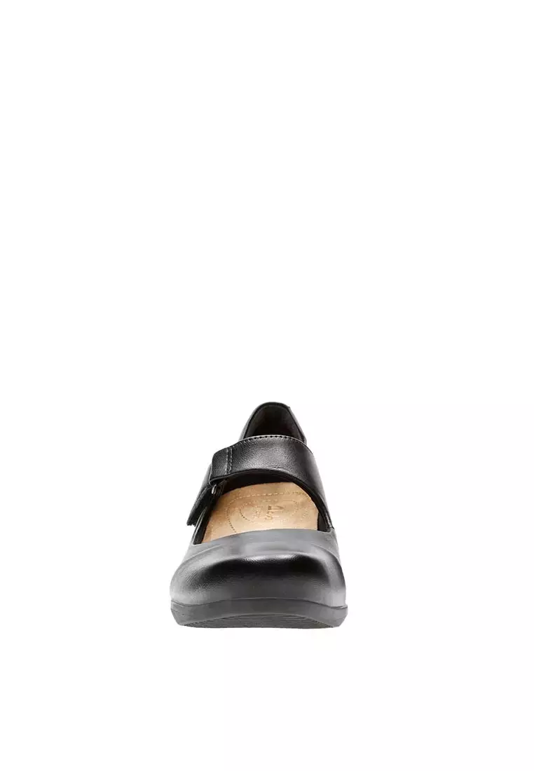 Womens Rosalyn Wren Mary Jane Pump Shoes - Black Leather