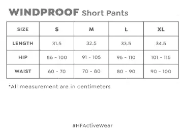 HAPPYFIT Windproof Short Pants High Waist Black