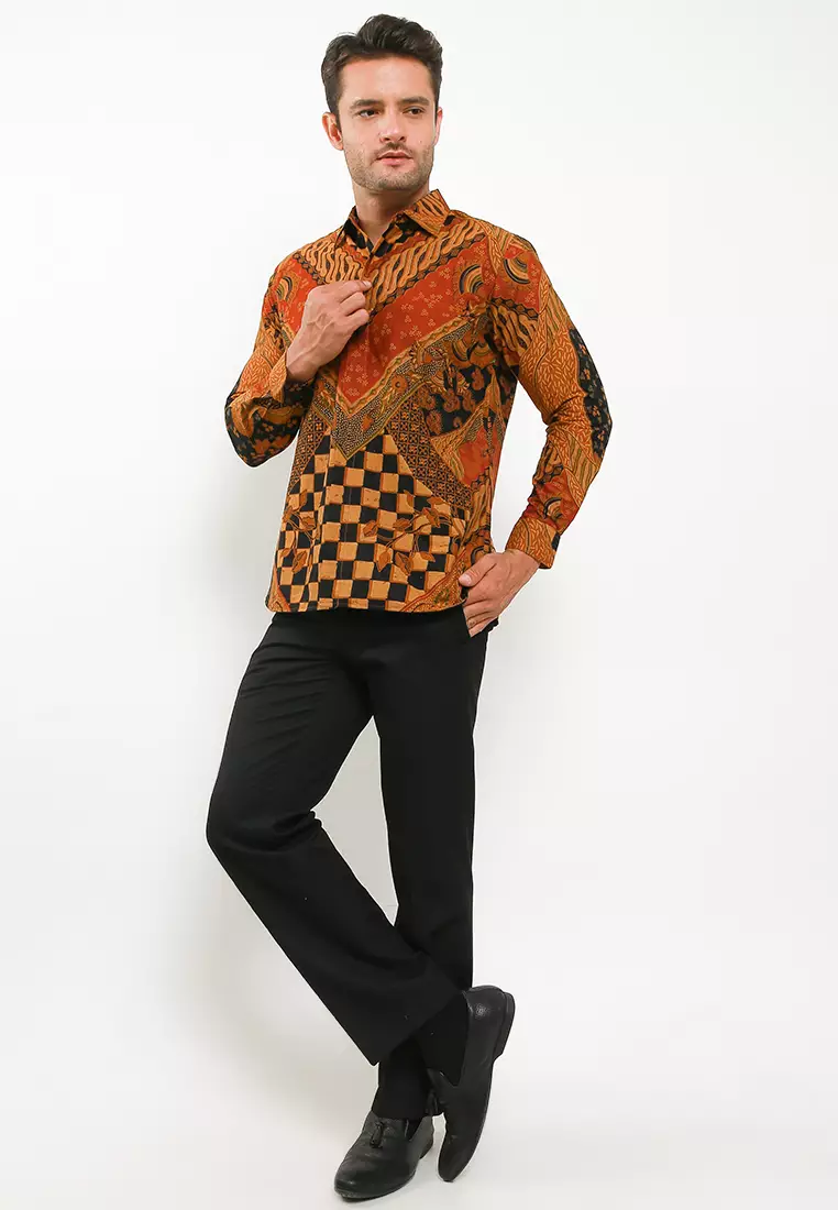 Batik Lasm Dharmawangsa Kemeja Batik Pria Premium Slimfit Modern Lengan Panjang