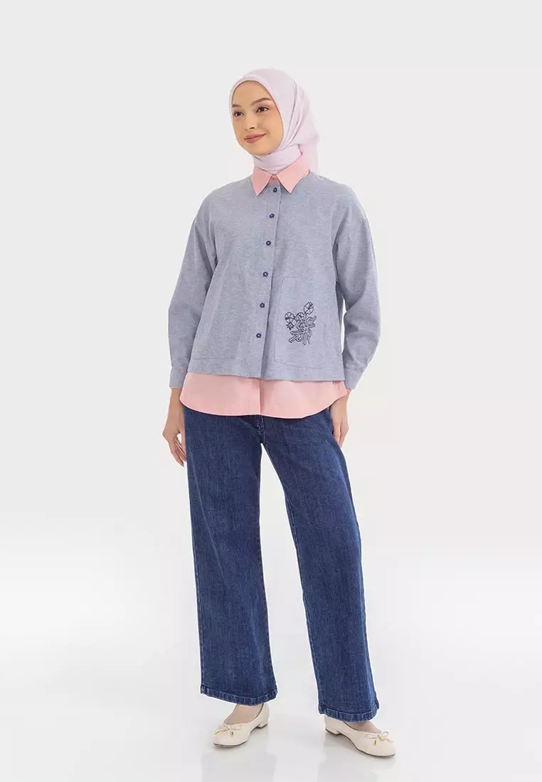 Ria Miranda Dark Grey Lilla Top