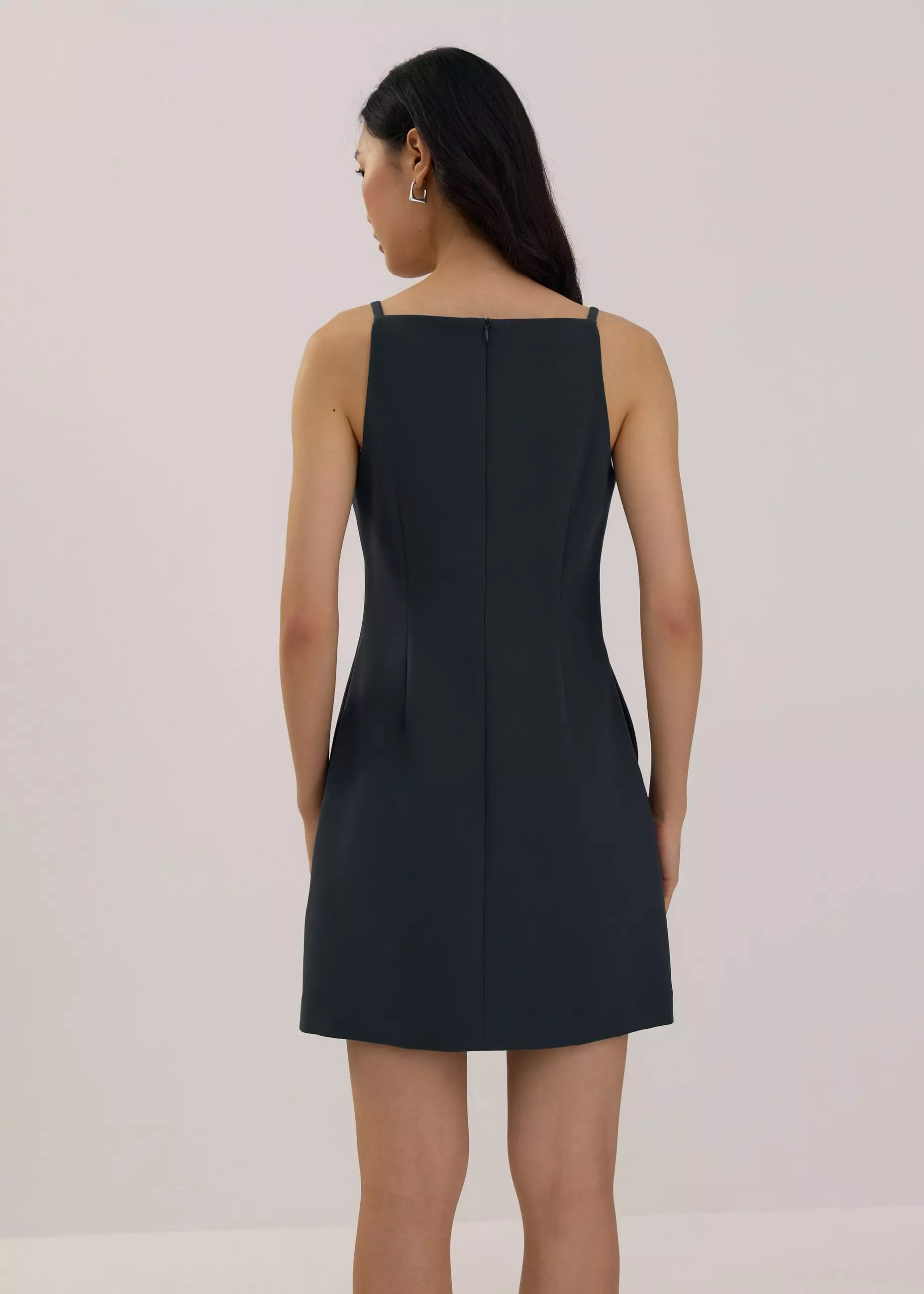 Dress Wanita - Boat Neck Shift Mini Dress