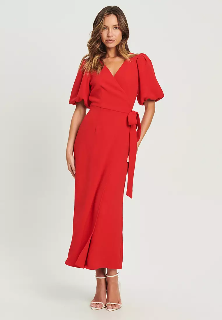 Red wrap clearance dress australia