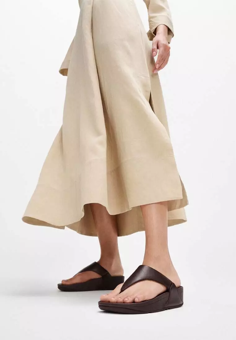 FitFlop LULU Leather Toe-Post Sandals - Plumberry (I88-C88)
