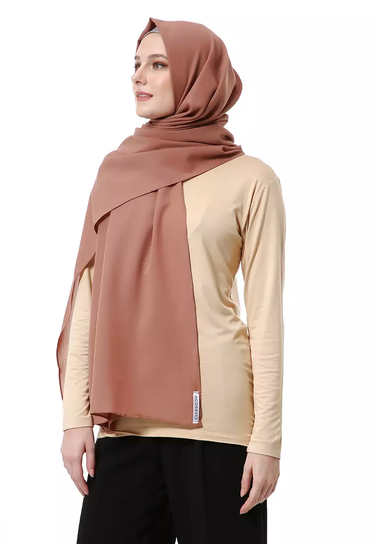 Marit Pashmina Syari Polos Muslimah Wanita Premium High Quality - Khaky