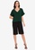 ZALORA WORK green Rolled Up Cuff V Neck Top 5D223AA563D273GS_4