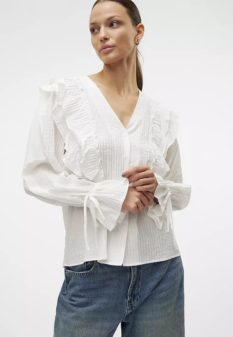 Kausa Frill Long Sleeve Top