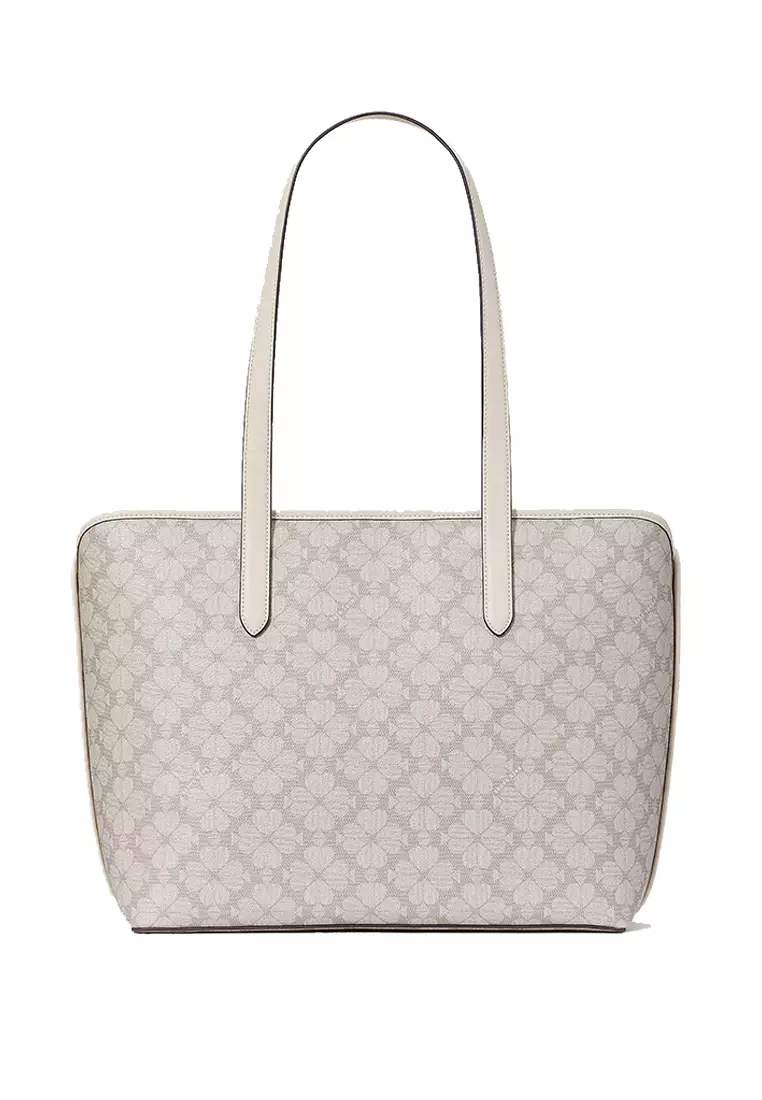 Spade Flower PVC Tote Dark Beige KG086