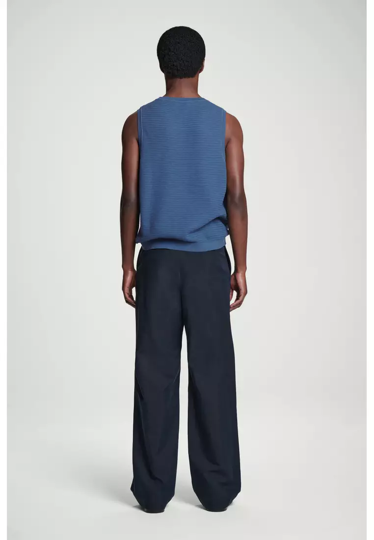 TEXTURED KNITTED COTTON TANK TOP