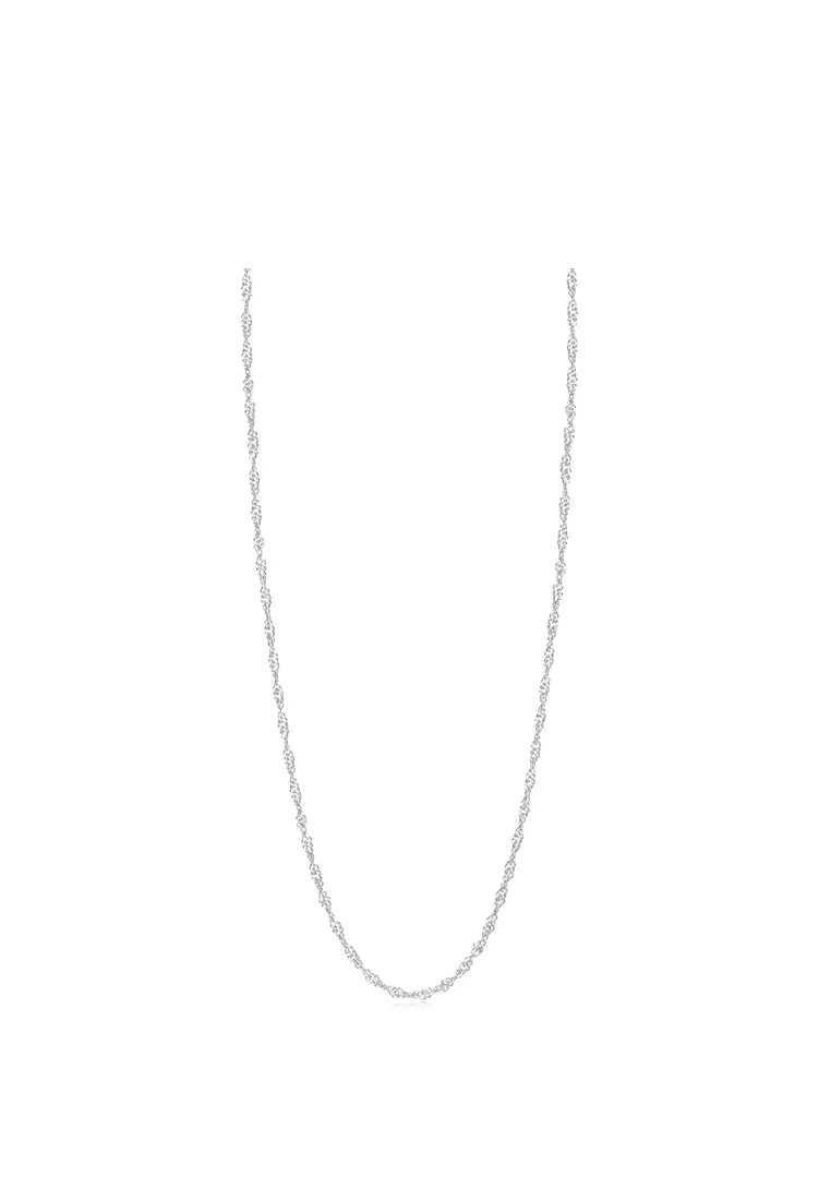 MJ Jewellery 925 Sterling Silver Wave Chain Necklace SR001 (2.10MM, 59CM)