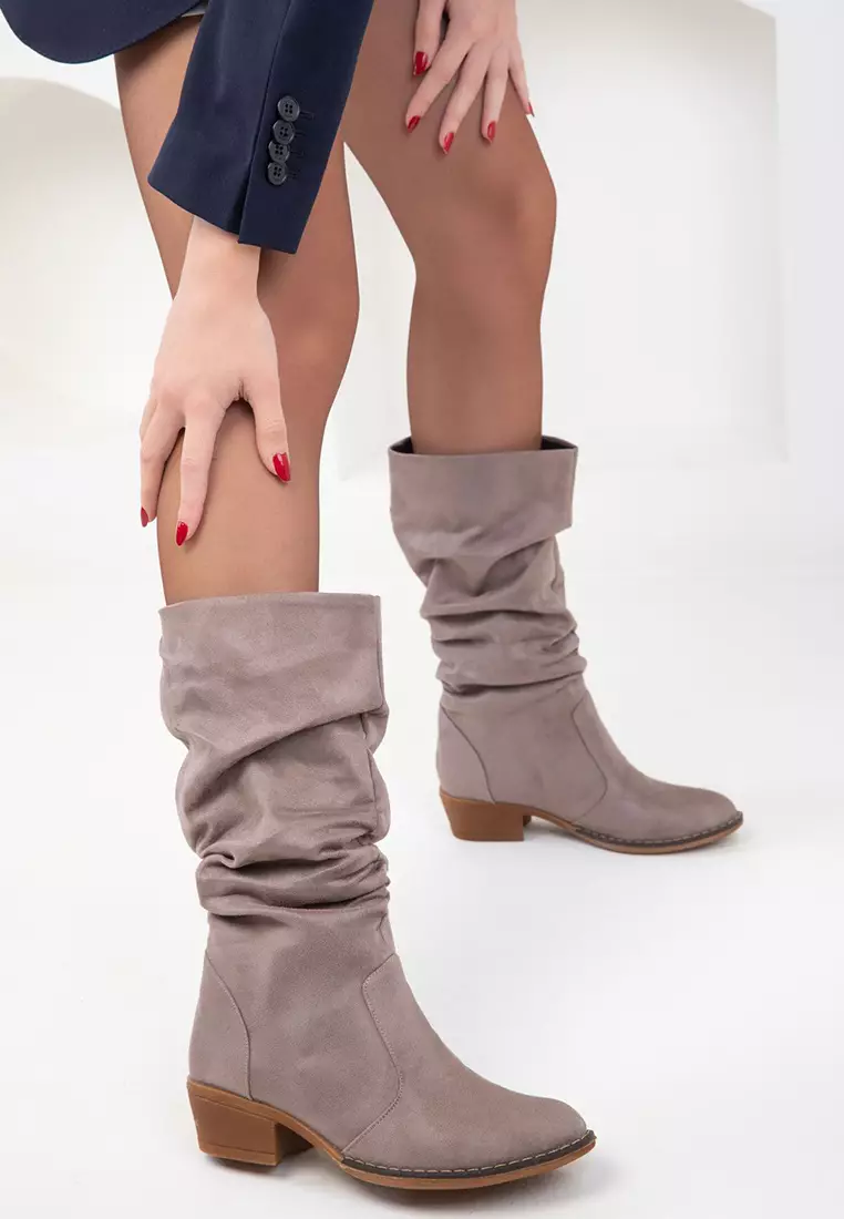 Ruched High Boots