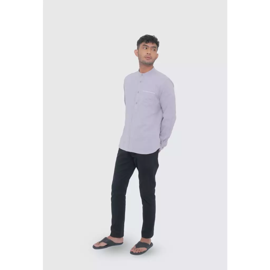 MOC Kemeja Koko Lengan Panjang Pria FADILLAH - GREY