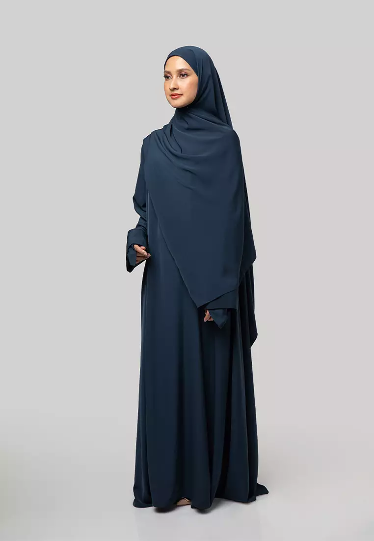 Kami Adara Layered Abaya Midnight Blue