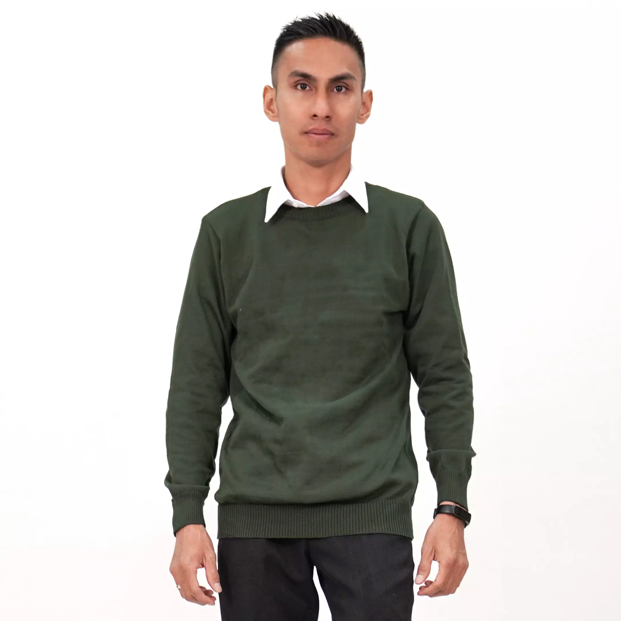 OTNIEL Sweater Rajut Pria O Neck Sweter Leher O Pria Knit Sweater Fashion Pria - ARMY