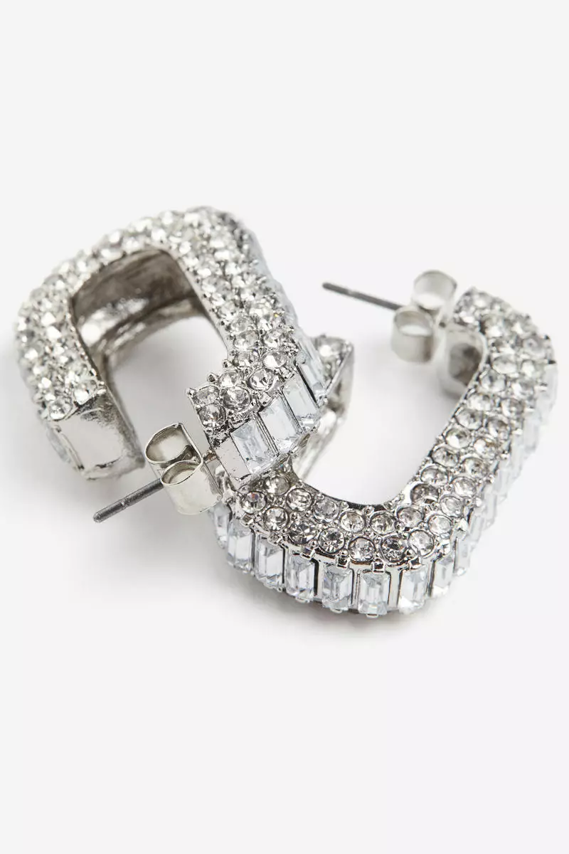 Rhinestone hoop earrings