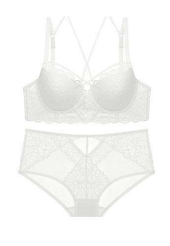 W.Excellence white Premium White Lace Lingerie Set (Bra and Underwear) AB5E4USE7A03F4GS_1