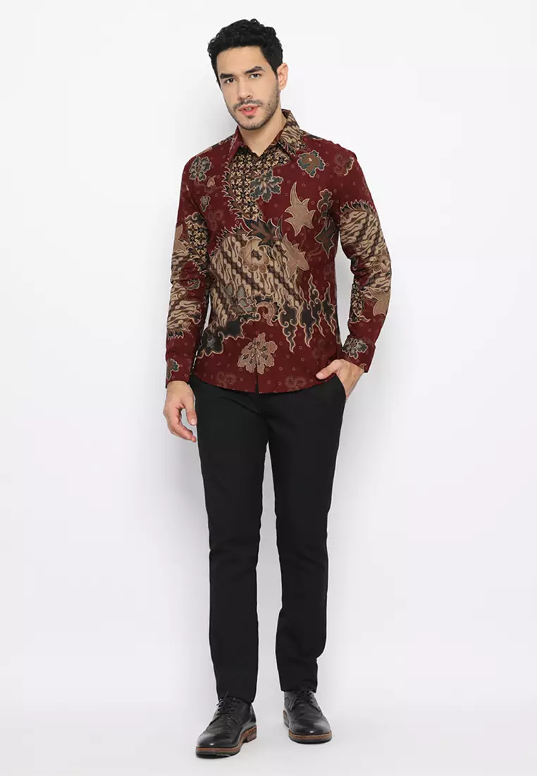 Kemeja Batik Slimfit Anargya - Maroon