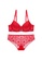 LYCKA red LMM1302-Lady Sexy Lace Lingerie Sleepwear Two Pieces Set-Red 75BD2USAB38DC0GS_4