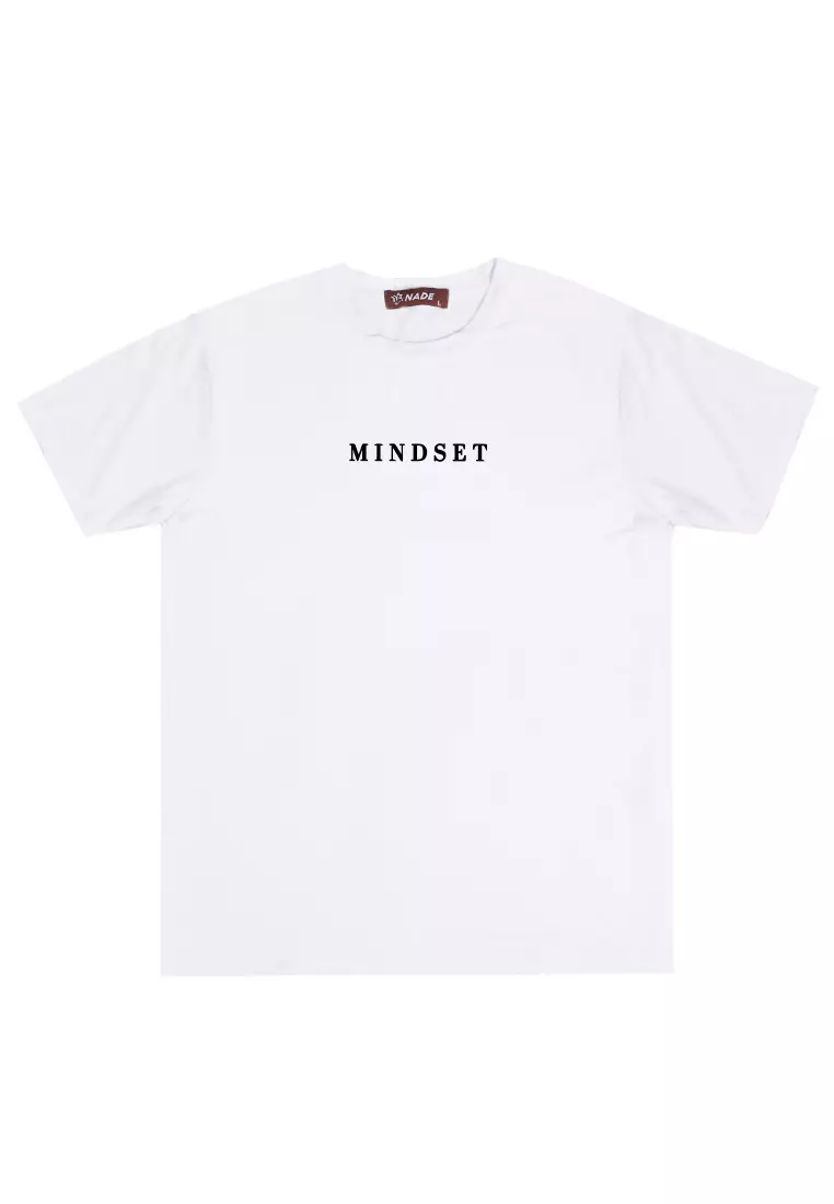 NTD99 Kaos Gym Stretch Nade "mindset" putih