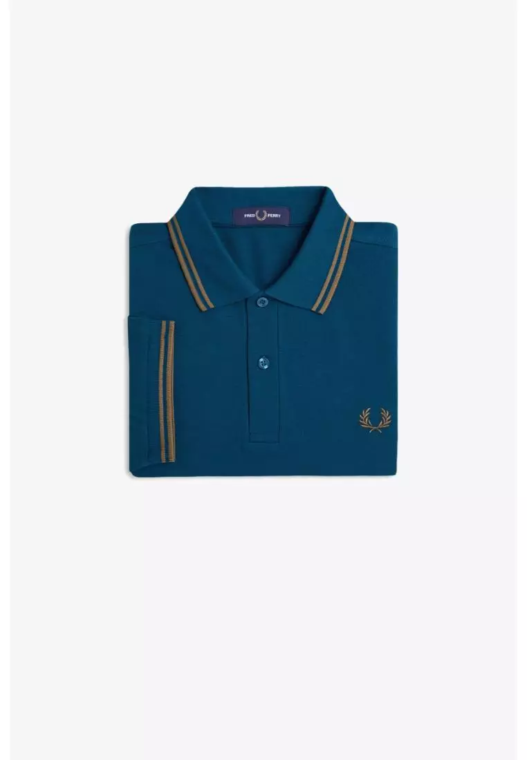Fred Perry M3600 Twin Tipped Fred Perry Shirt (Dark Petrol / Shaded Stone / Shaded Stone)