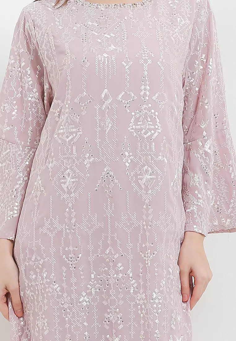 Embellished Neckline Seq Ethnic Emb Maxi Dress