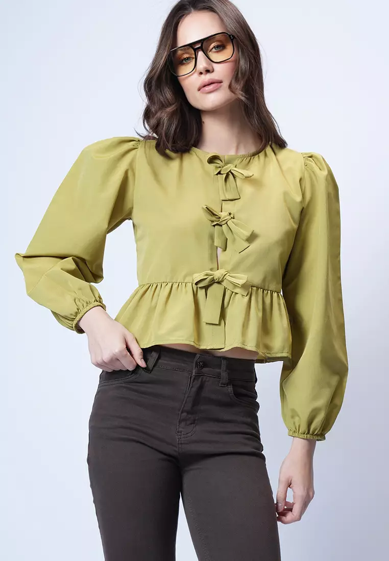Bow Peplum Blouse