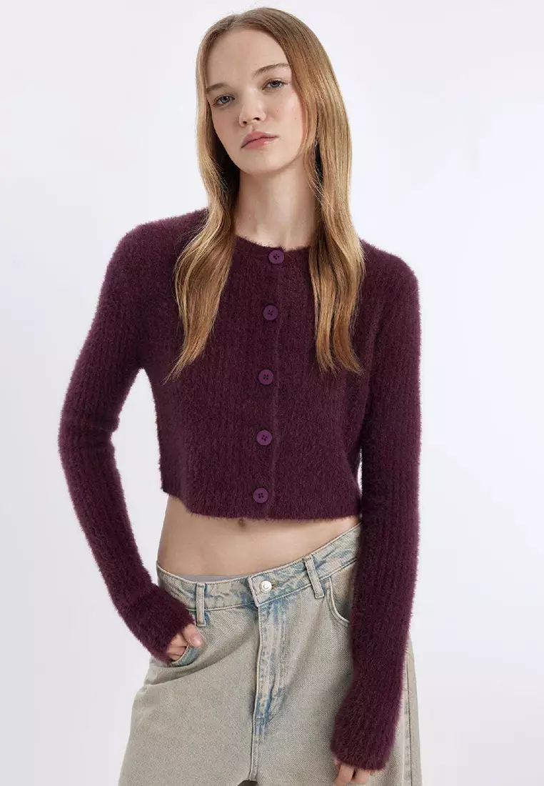 DeFacto Slim Fit Crew Neck Cardigan