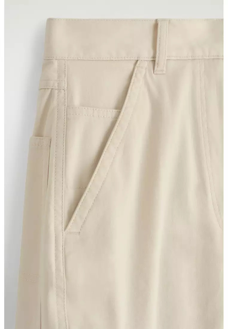 BARREL-LEG COTTON TROUSERS