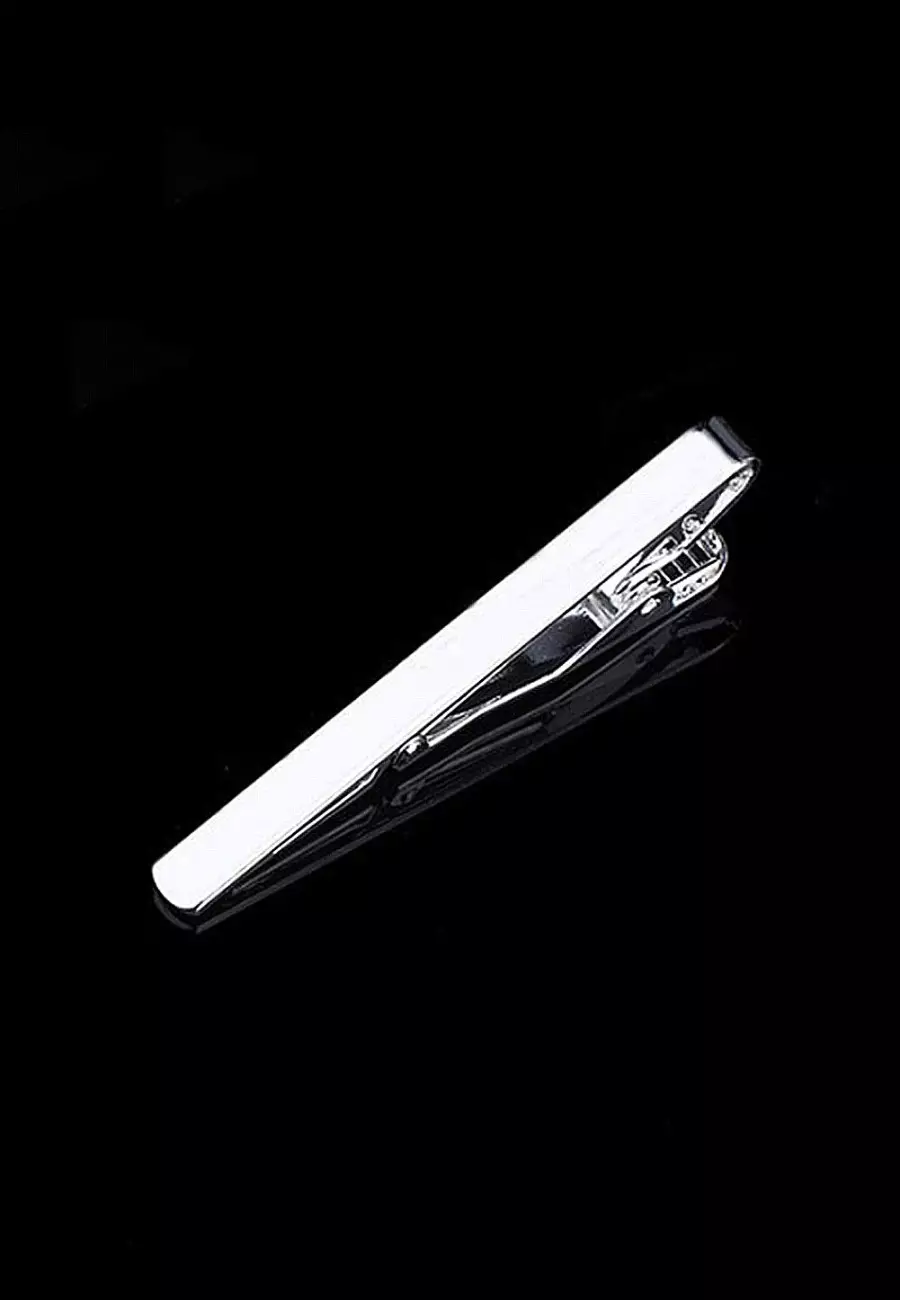 houseofcuff penjepit dasi pin tie jepit dasi polos silver
