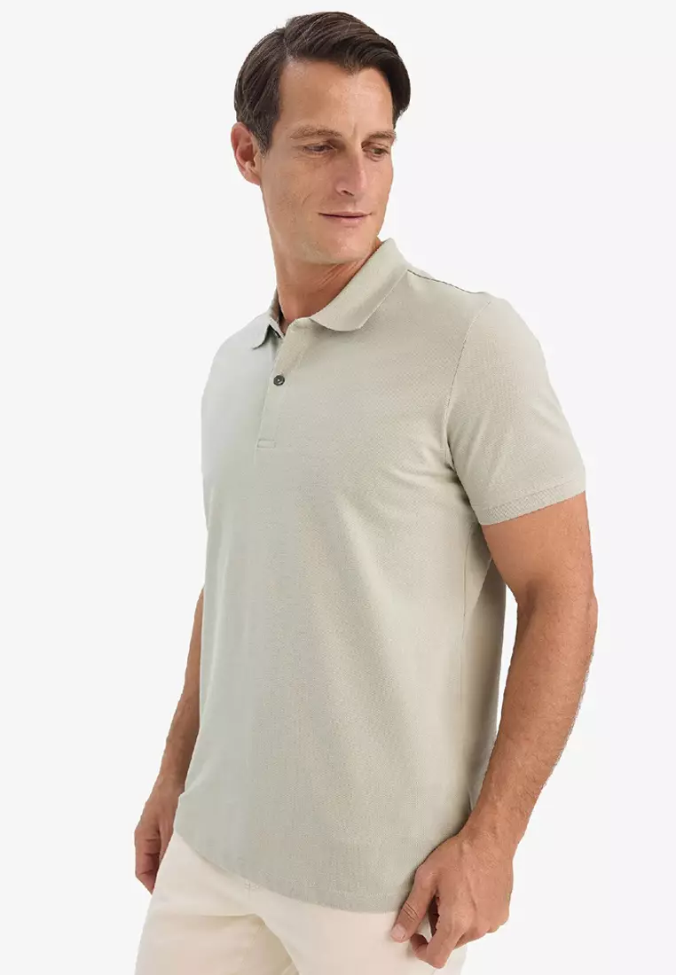 100% Cotton Regular Fit Short Sleeve Basic Plain Pique Fabric Polo T-Shirt C1293Ax25Sp
