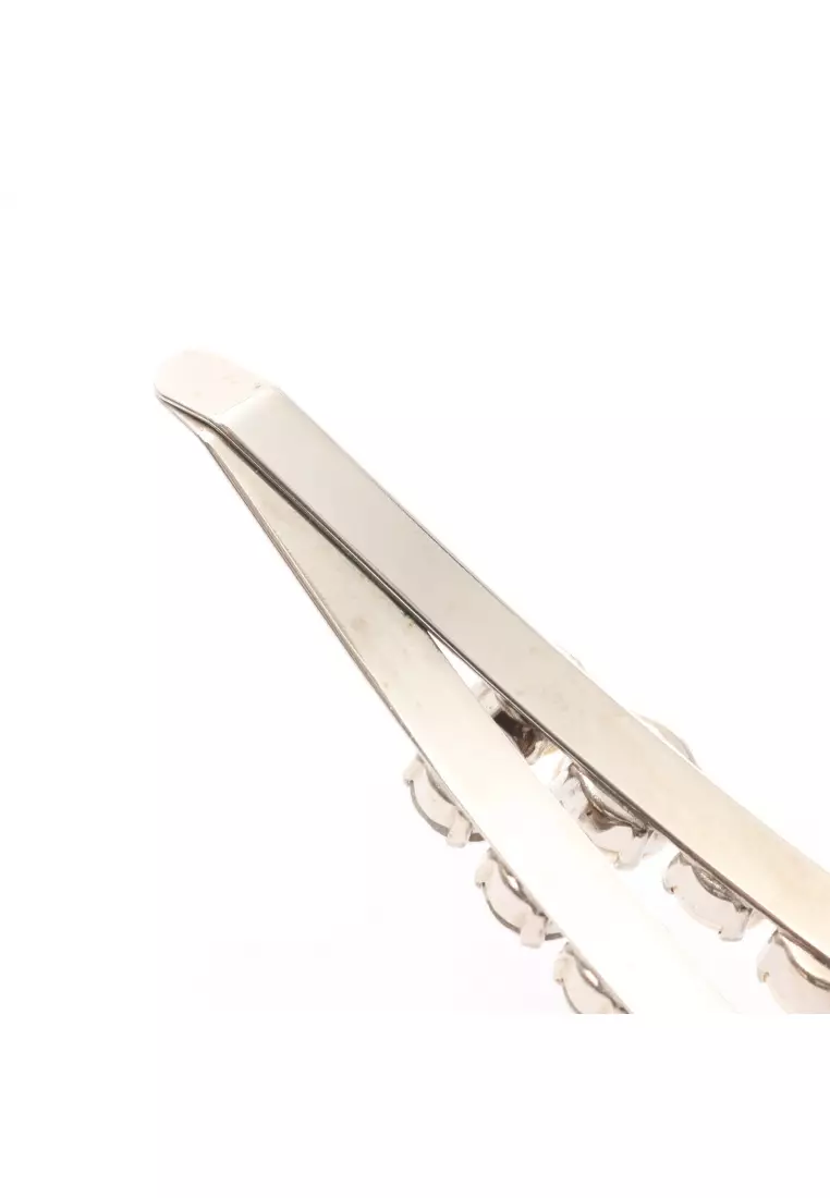 Pre-Loved MIU MIU headband GP Rhinestone Fake pearl gold off white clear
