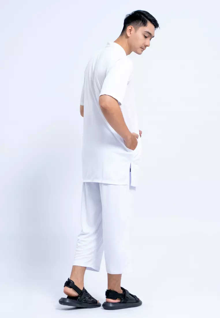Tiento Naufal Baju Koko 3in1 Kurta Pria Dewasa Muslim Kerah Ciangi Casual Kerja Dry Fit Olahraga Ibadah Salat Lengan Pendek Ramadhan