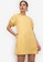 ZALORA WORK yellow Puff Sleeve Dress F56A2AA5801478GS_1