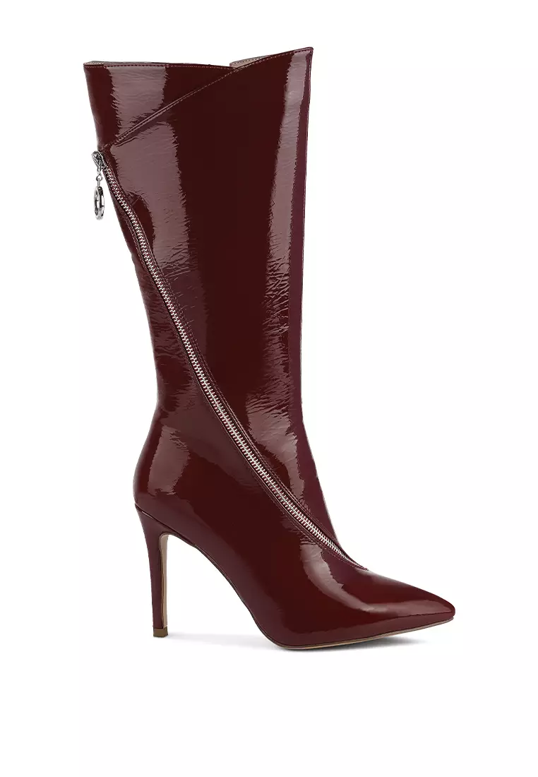 Discount on Rag & Co.  shoes - SKU: Tsaroh Zip Around Calf Boot In Burgundy