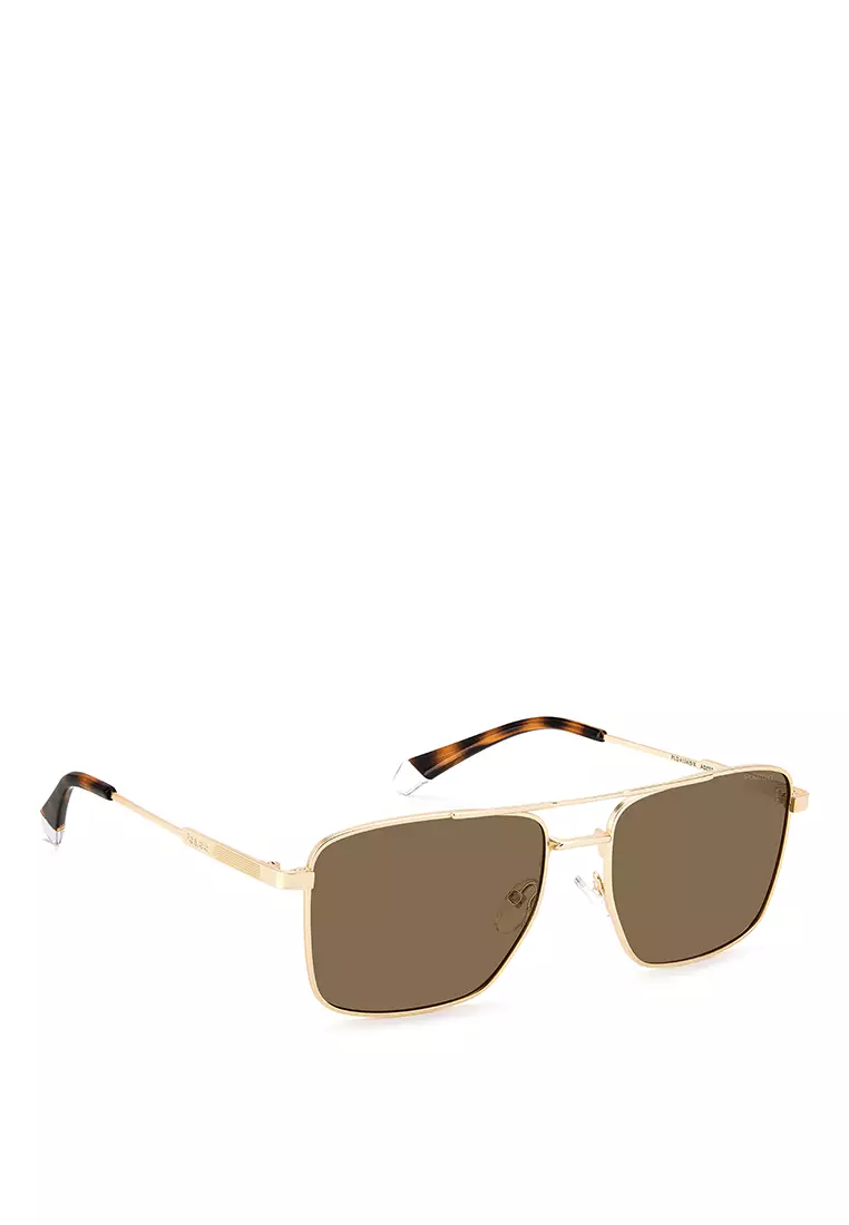 POLAROID Sunglasses PLD 4134/S/X-AOZ-SP, SQUARE Shape with MATTE GOLD Color
