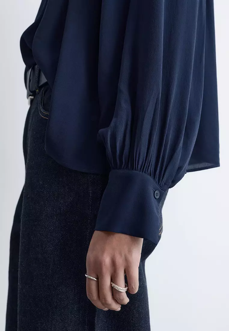 Balloon-Sleeve Blouse