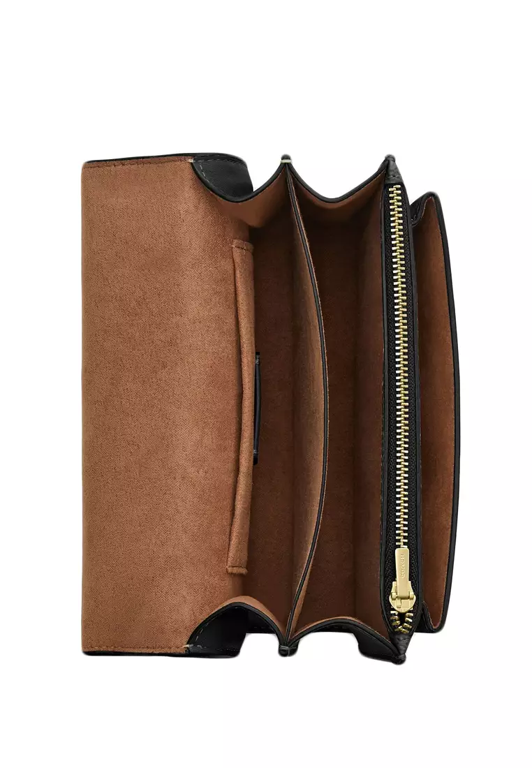 Mini Klare Crossbody Bag In Signature Canvas - Walnut Black