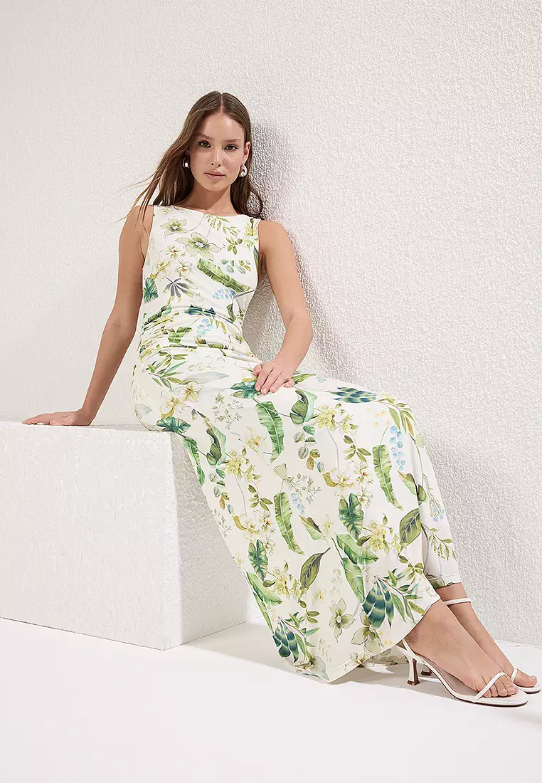 Floral Pattern Midi Dress