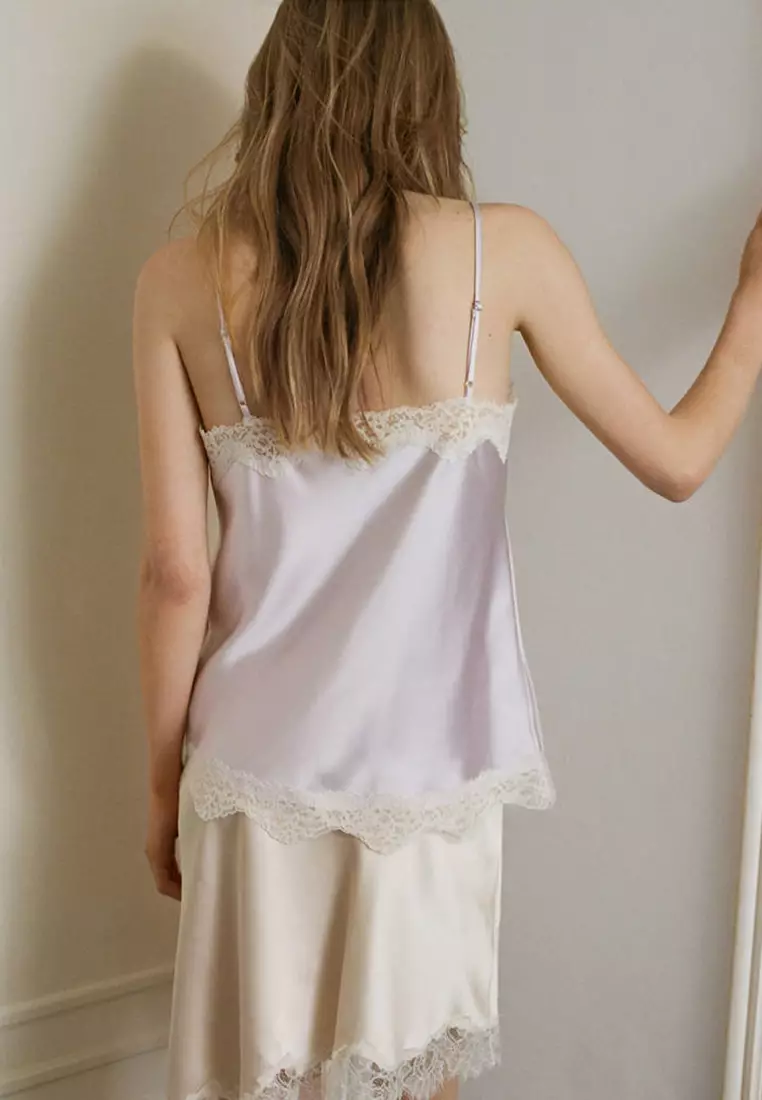 Lace Detail Satin Top