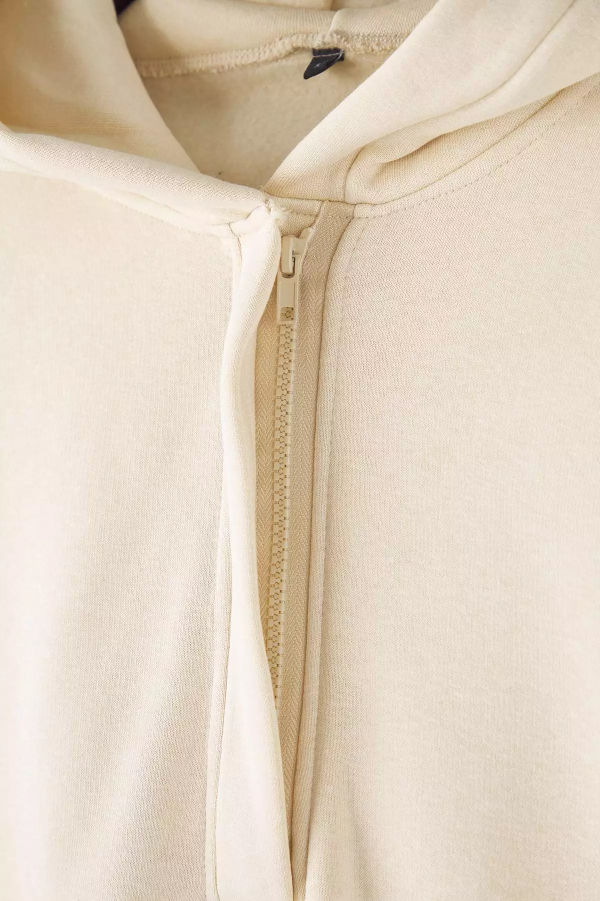 Stone Thick Fleece Lined Half Placket Zipper Oversize Hooded Knitted Sweatshirt