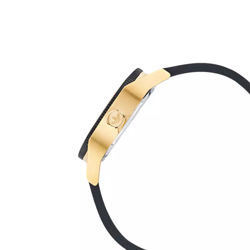 Jam Tangan Unisex Adidas AOFH22002 Champagne Dial Black Rubber Strap